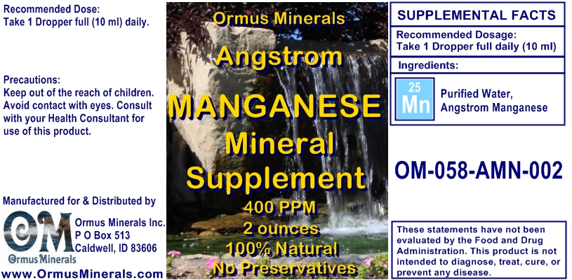Angstrom Manganese Mineral Supplement 2 ounces